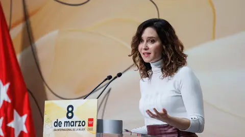 La presidenta de la Comunidad de Madrid, Isabel Díaz Ayuso, preside el acto institucional de entrega de los Reconocimientos 8 de Marzo, en la Real Casa de Correos, a 8 de marzo de 2024, en Madrid (España). La presidenta de la Comunidad de Madrid, Isabel Díaz Ayuso, preside el acto institucional de entrega de los Reconocimientos 8 de Marzo, en la Real Casa de Correos, a 8 de marzo de 2024, en Madrid (España).
