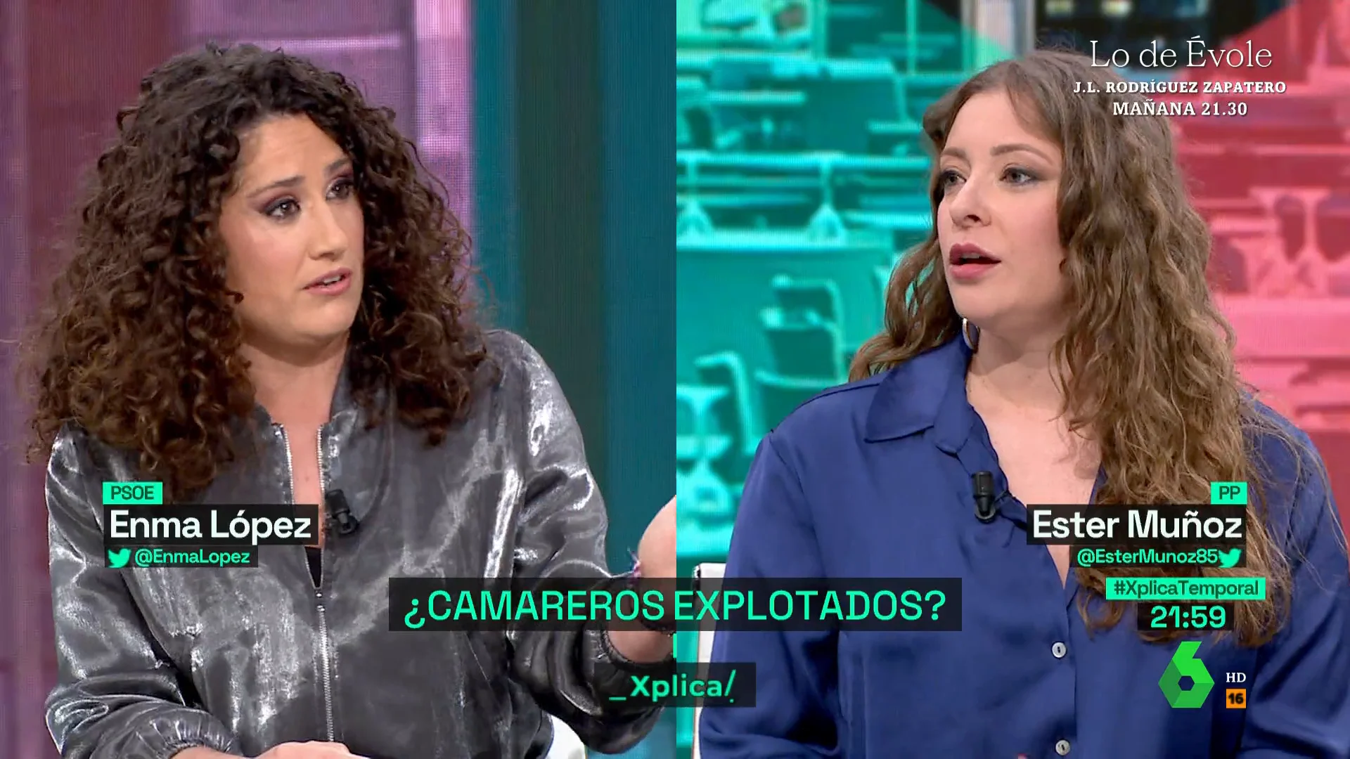 Debate entre Enma López (PSOE) y Ester Muñoz (PP) por el horario de la hostelería