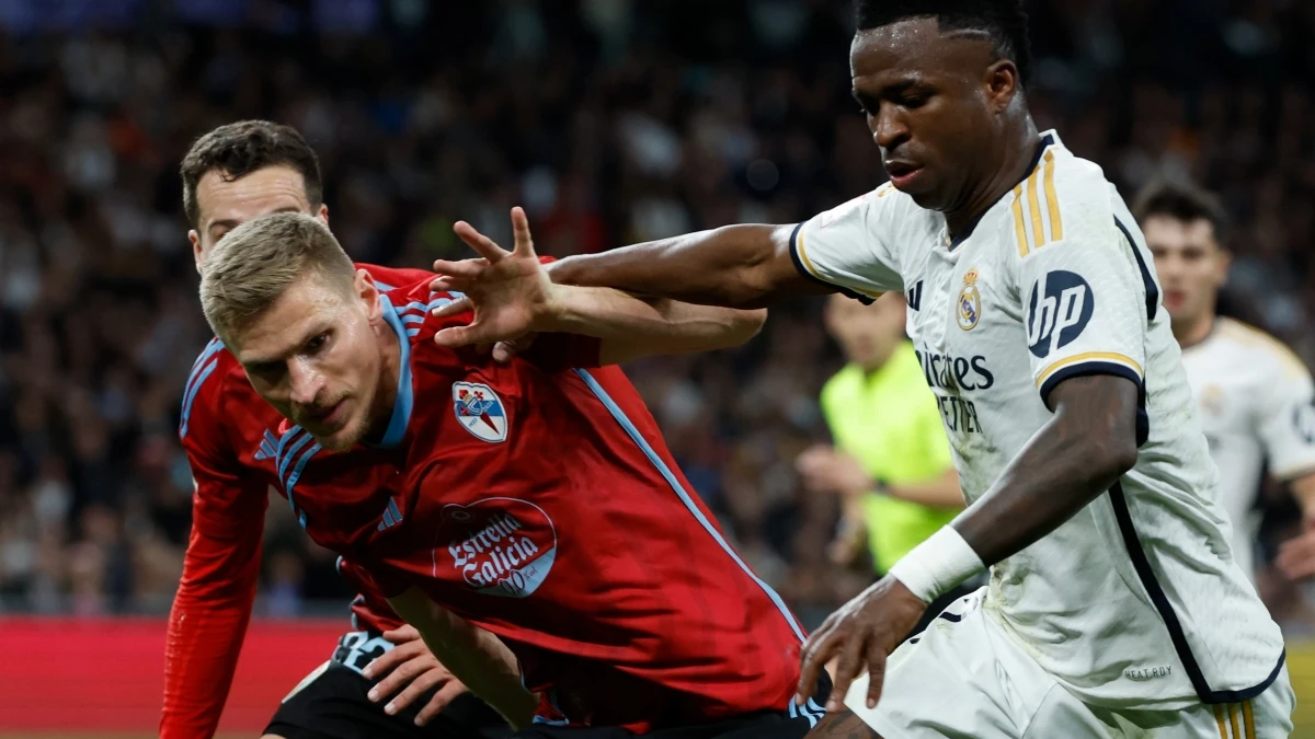 Vinicius, en una jugada contra el Celta