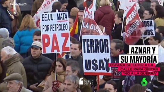La mayor&iacute;a absoluta de Aznar marcada por grandes manifestaciones: el un&aacute;nime "no a la guerra" o el desastre del Prestige"