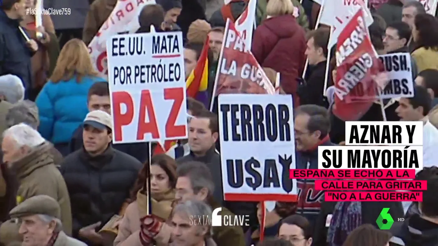 La mayoría absoluta de Aznar marcada por grandes manifestaciones: el unánime "no a la guerra" o el desastre del Prestige" La mayoría absoluta de Aznar marcada por grandes manifestaciones: el unánime "no a la guerra" o el desastre del Prestige"