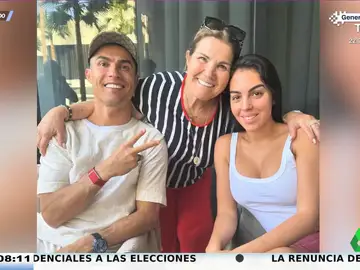 La cara de Cristiano Ronaldo en su foto con Georgina y su madre asusta a Angie Cárdenas: &quot;¿Qué le ha pasado?&quot;