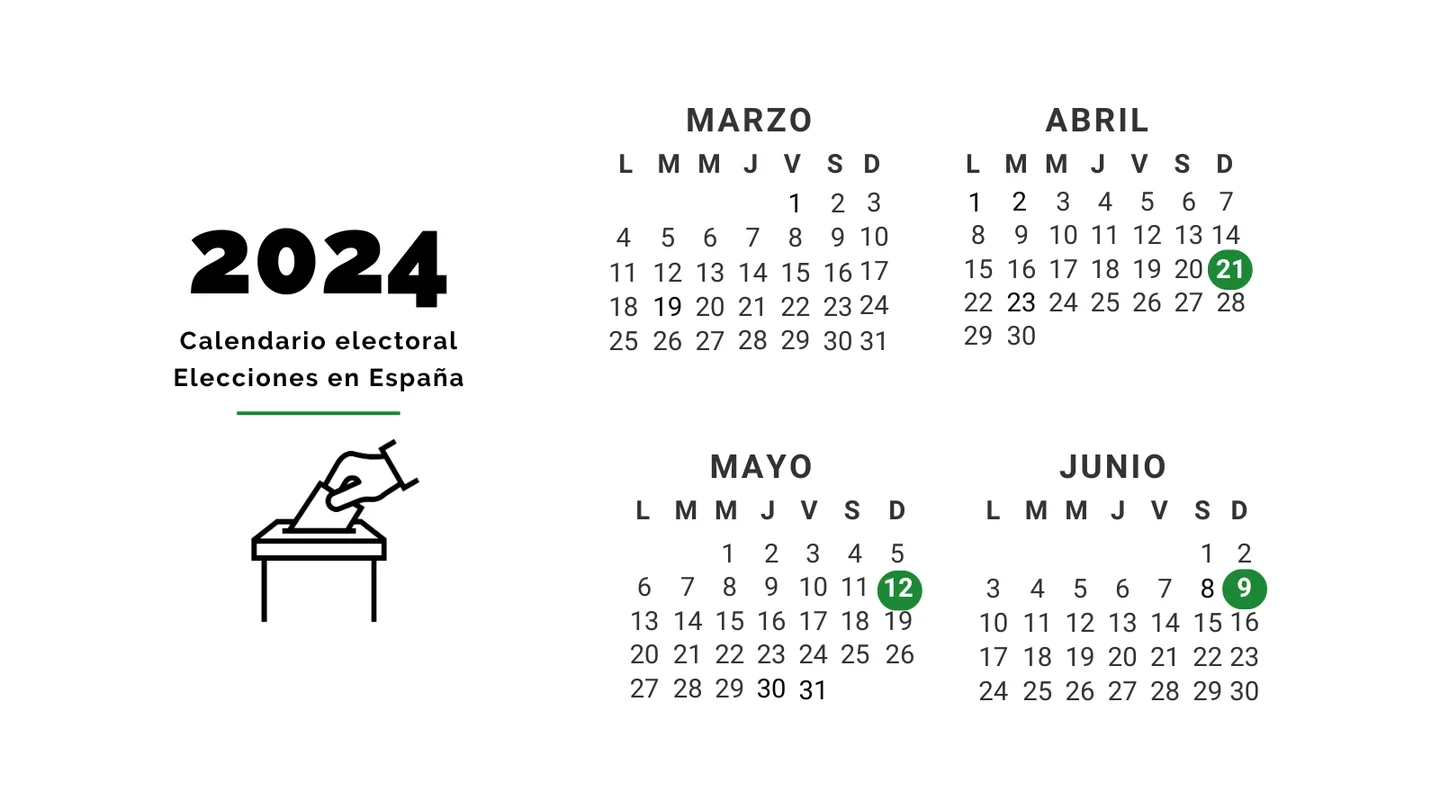Calendario electoral en España en 2024 Calendario electoral en España en 2024