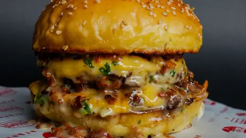 Hamburguesa de Argentinos Burger, en A Estrada, en Pontevedra Hamburguesa de Argentinos Burger, en A Estrada, en Pontevedra