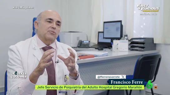 Un experto en adicciones explica cómo es la abstinencia por las redes sociales Francisco Ferre, psiquiatra y director de la unidad especializada en adicciones del Hospital Gregorio Marañón, explica en este vídeo de laSexta Columna la "potencialidad adictiva" de las redes sociales y algunos de sus síntomas.