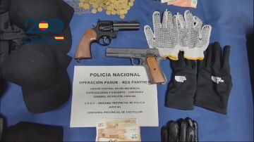 Material confiscado por la Policía Nacional de los autores de los robos en Valencia y Castellón