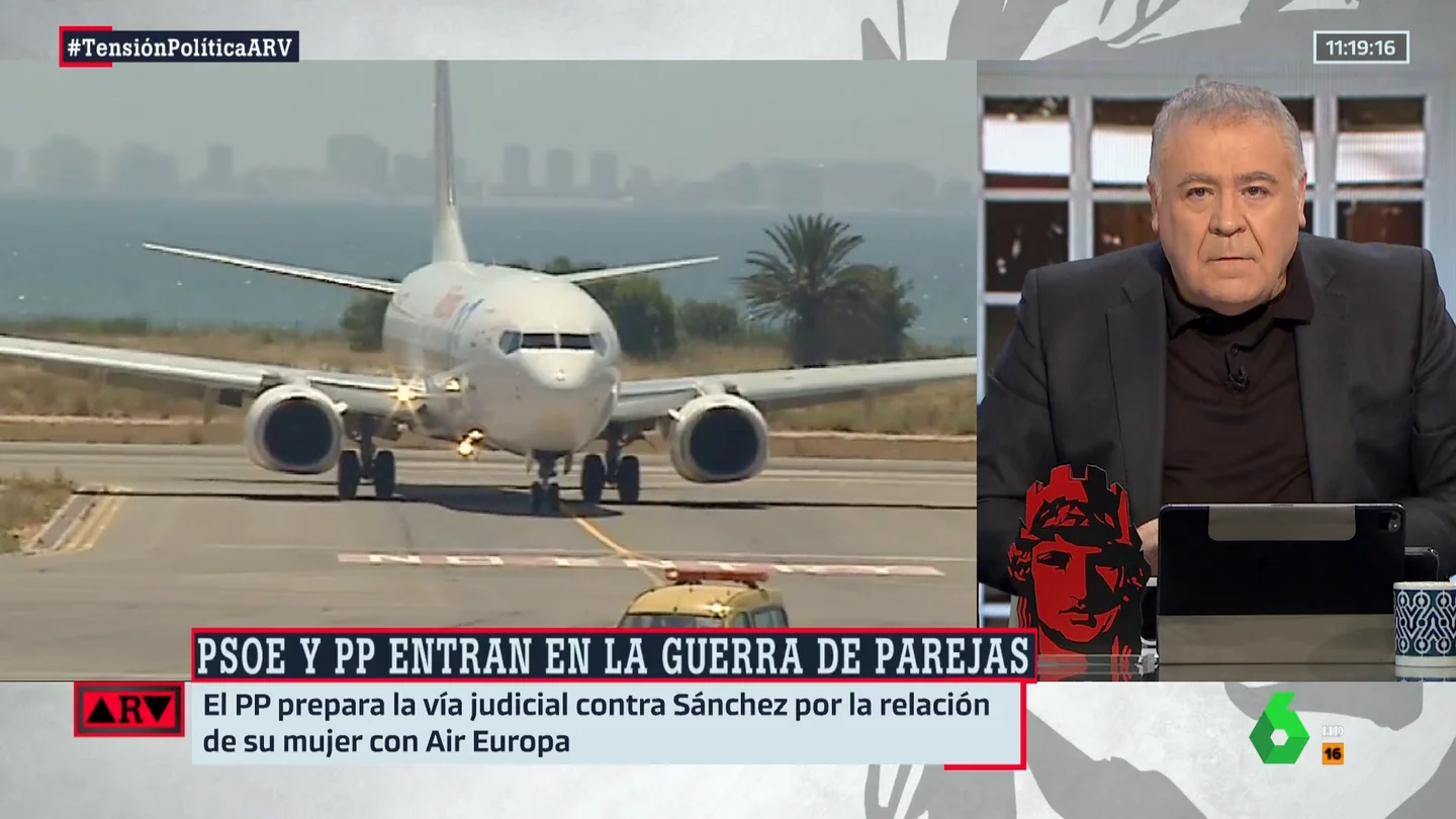 Ferreras reacciona a la denuncia del PP a Begoña Gómez: "¿De verdad alguien cree que la mujer de Sánchez decidió rescatar a Air Europa?" Ferreras reacciona a la denuncia del PP a Begoña Gómez: "¿De verdad alguien cree que la mujer de Sánchez decidió rescatar a Air Europa?"