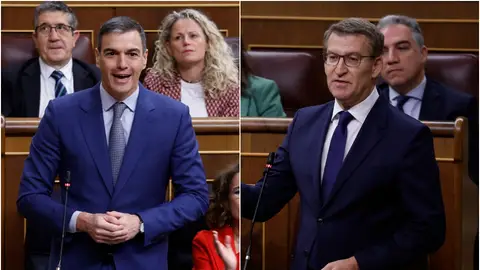 Pedro Sánchez y Alberto Núñez Feijóo, en el Congreso de los Diputados