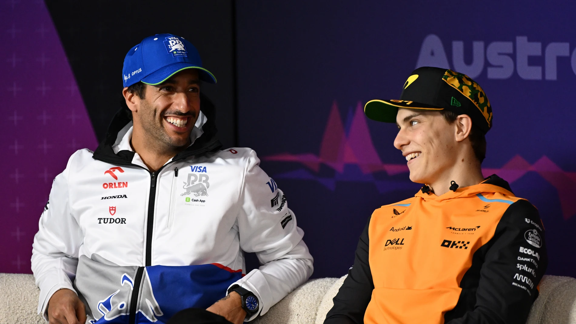 Daniel Ricciardo y Oscar Piastri durante el GP de Australia