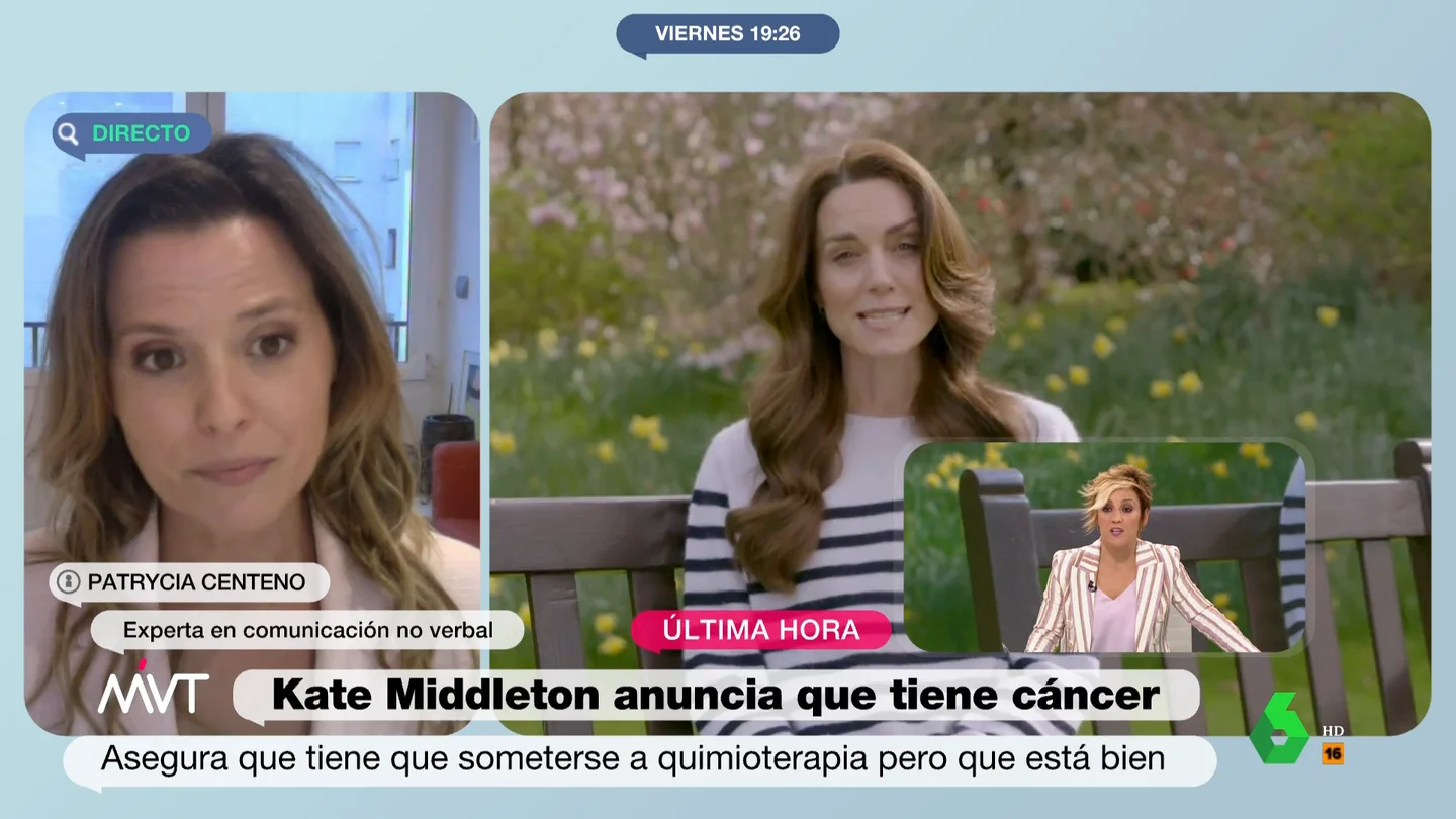 Patricia Centeno, experta en comunicación no verbal, sobre el vídeo de Kate Middleton: "Este comunicado podrían haberlo hecho antes" Patricia Centeno, experta en comunicación no verbal, sobre el vídeo de Kate Middleton: "Este comunicado podrían haberlo hecho antes"