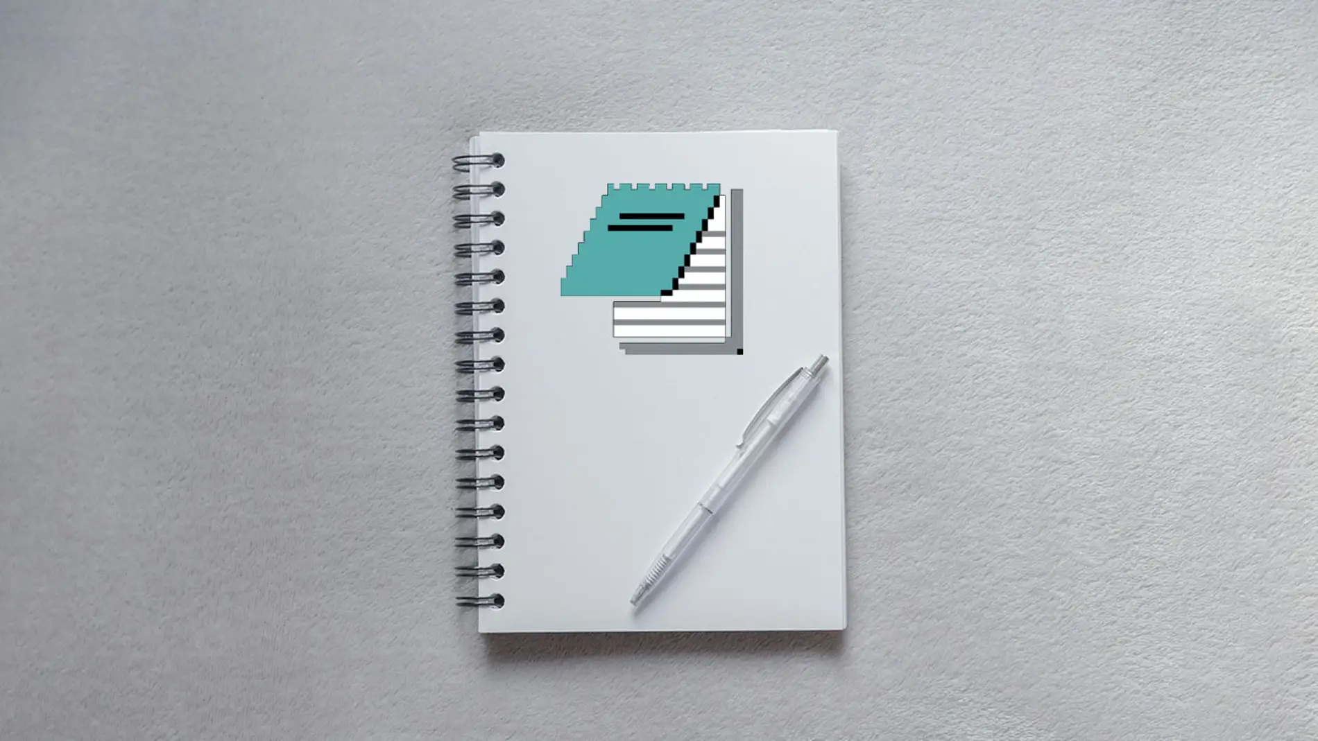 Un bloc de notas con el icono de Notepad