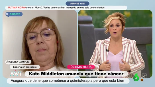 Gloria Campos, experta en protocolo: "Kate Middleton acalla rumores de una manera humilde" Gloria Campos, experta en protocolo: "Kate Middleton acalla rumores de una manera humilde"