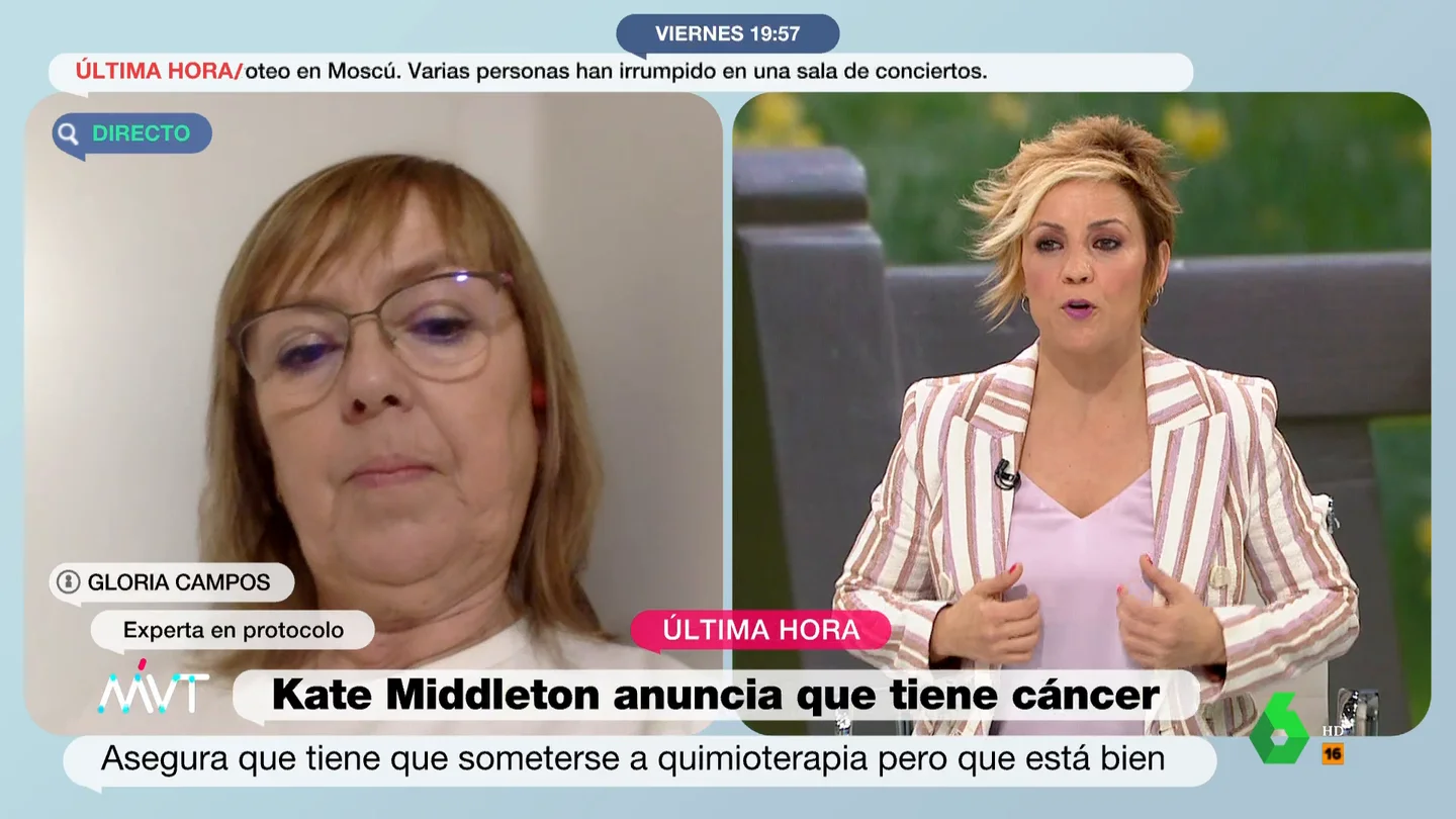 Gloria Campos, experta en protocolo: "Kate Middleton acalla rumores de una manera humilde" Gloria Campos, experta en protocolo: "Kate Middleton acalla rumores de una manera humilde"