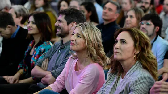 Yolanda Díaz, en la asamblea donde ha sido elegida como secretaria general de Sumar Yolanda Díaz, en la asamblea donde ha sido elegida como secretaria general de Sumar