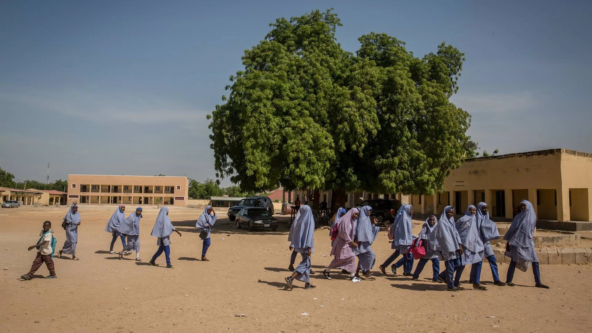 Imagen de archivo de alumnos en una escuela en Nigeria