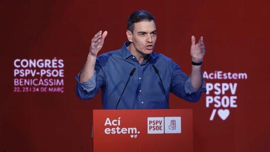 El presidente del Gobierno, Pedro Sánchez, en el congreso del PSPV El presidente del Gobierno, Pedro Sánchez, en el congreso del PSPV