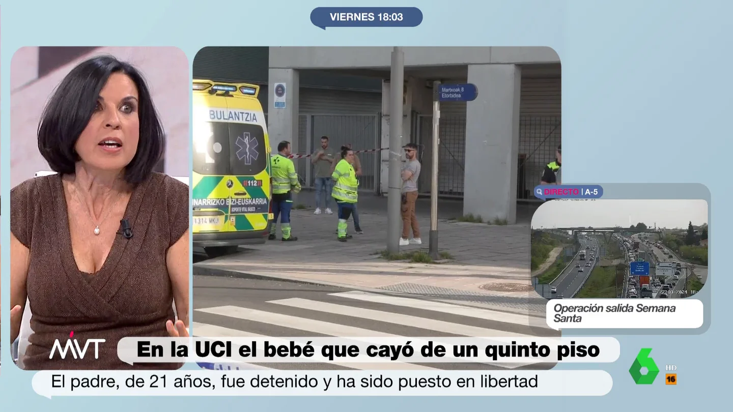 MVT - Beatriz de Vicente, sobre el bebé que cayó de un quinto piso en Vitoria: "Debe haber una supervisión de los asuntos sociales" MVT - Beatriz de Vicente, sobre el bebé que cayó de un quinto piso en Vitoria: "Debe haber una supervisión de los asuntos sociales"