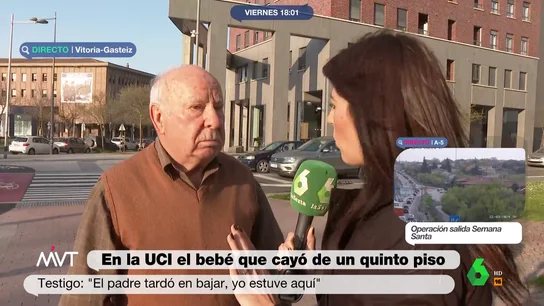 MVT - Habla un testigo que vio al bebé caído de un quinto piso en Vitoria: "El padre tardó en bajar" MVT - Habla un testigo que vio al bebé caído de un quinto piso en Vitoria: "El padre tardó en bajar"