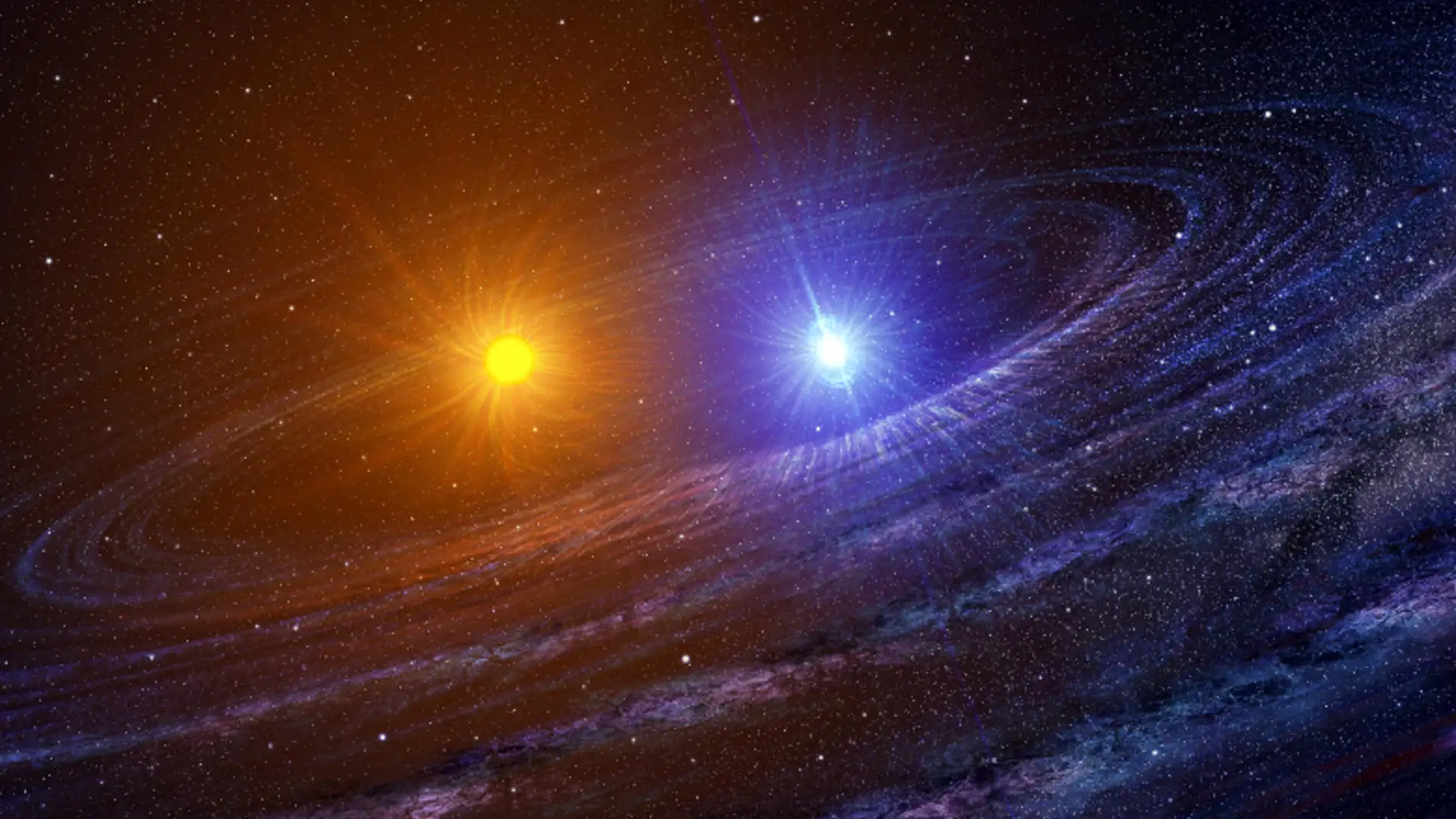 Sistema binario formado por una estrella gigante roja y una compañera más joven 