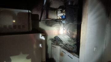 Imagen del apartamento de estudiantes incendiado en Valladolid