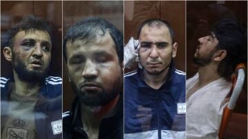 Imagen de los cuatro detenidos como autores del atentado en Moscú