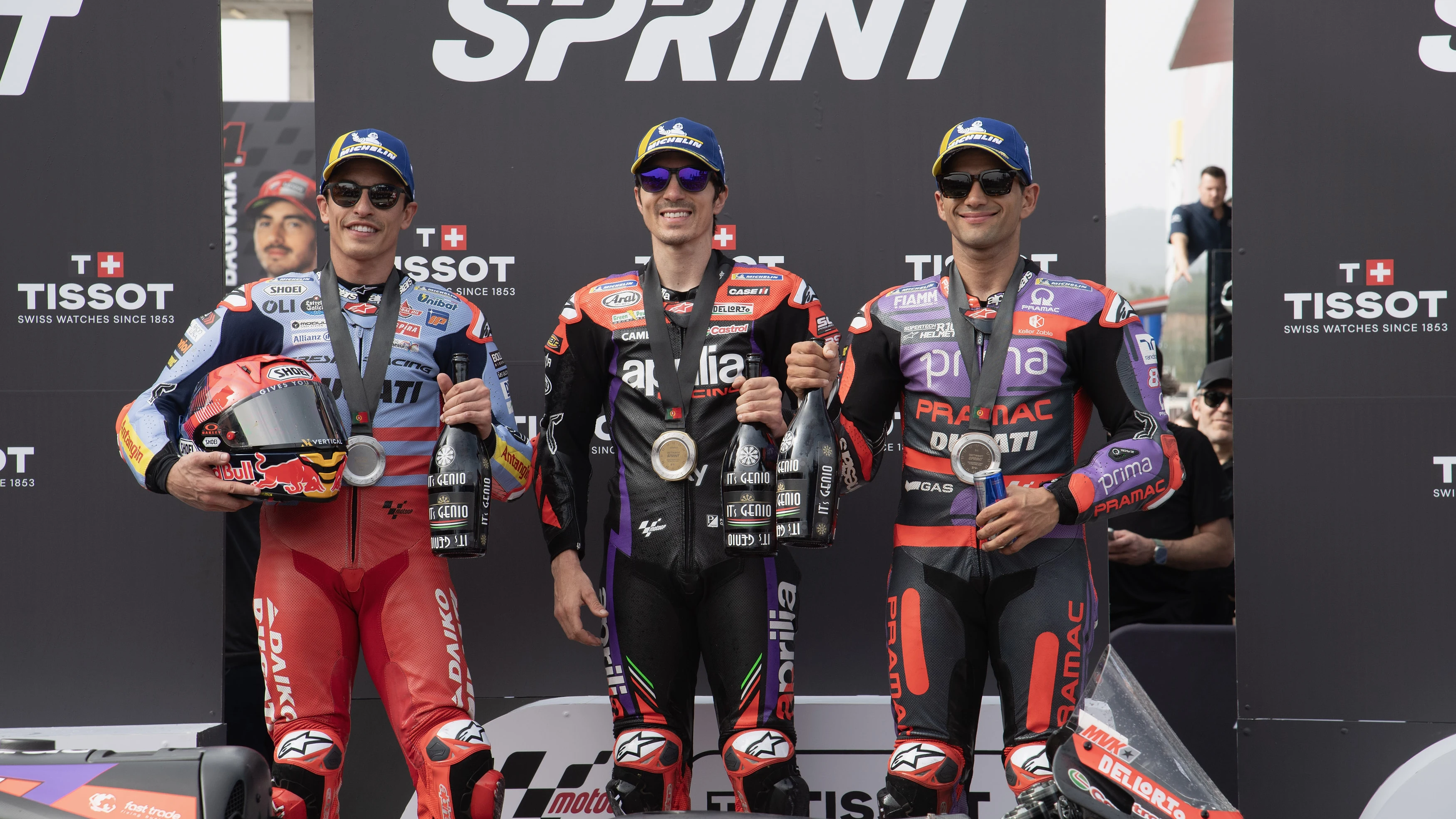 Marc Márquez, Maverick Viñales y Jorge Martín