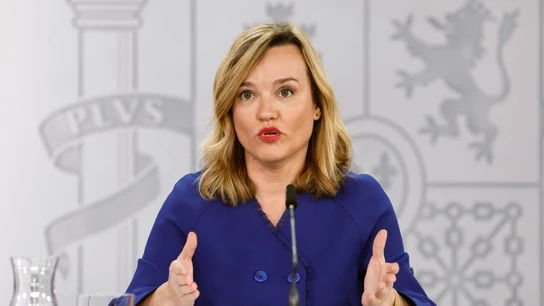 La portavoz del Gobierno, Pilar Alegría, en la rueda prensa posterior al Consejo de Ministros La portavoz del Gobierno, Pilar Alegría, en la rueda prensa posterior al Consejo de Ministros