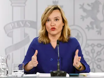 La portavoz del Gobierno, Pilar Alegría, en la rueda prensa posterior al Consejo de Ministros 