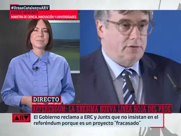 Diana Morant insiste en la línea roja del Gobierno con ERC y Junts: &quot;No estamos por el referéndum&quot;