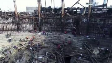 Las imágenes aéreas que muestran cómo ha quedado el Crocus City Hall de Moscú tras el atentado 
