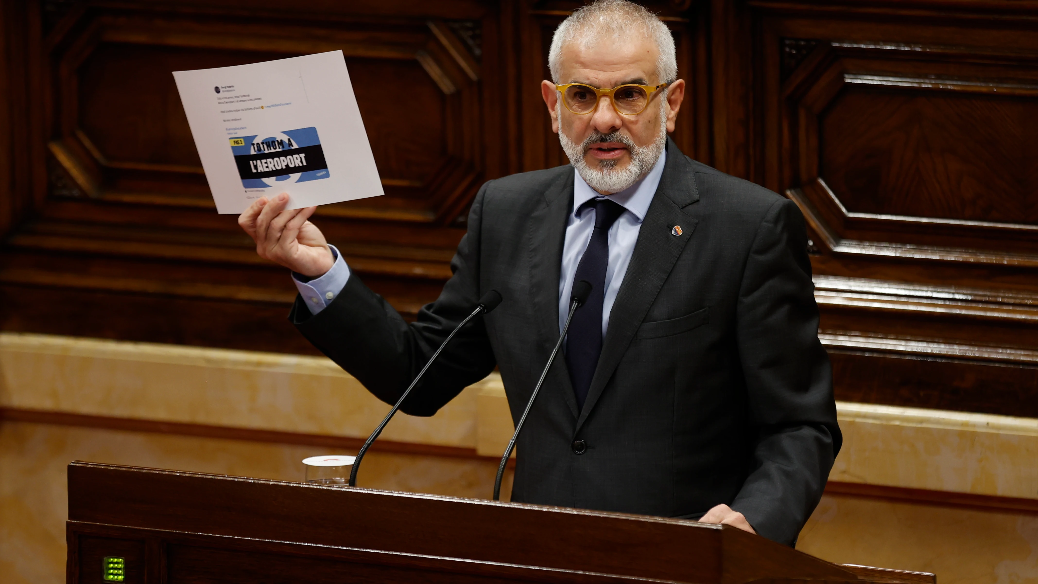 Carlos Carrizosa (Cs), durante una sesión celebrada en el Parlament de Cataluña