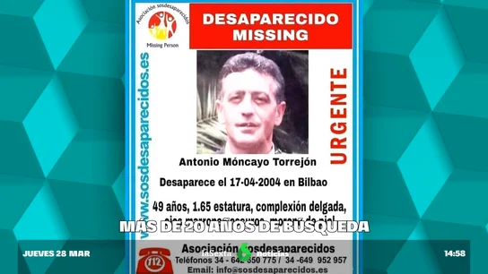Encuentran vivo a un hombre desaparecido en Bilbao hace más de 20 años Encuentran vivo a un hombre desaparecido en Bilbao hace más de 20 años