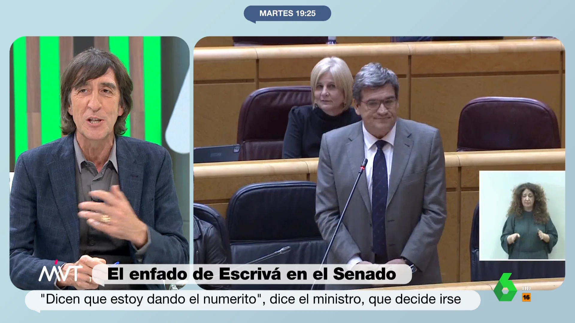 "Cuando hablan de ejemplaridad, el primer ejemplo es el de la buena educación y no lo dan nunca", afirma Benjamín Prado en este vídeo donde reacciona a la última bronca del ministro José Luis Escrivá y la bancada del PP en el Senado.