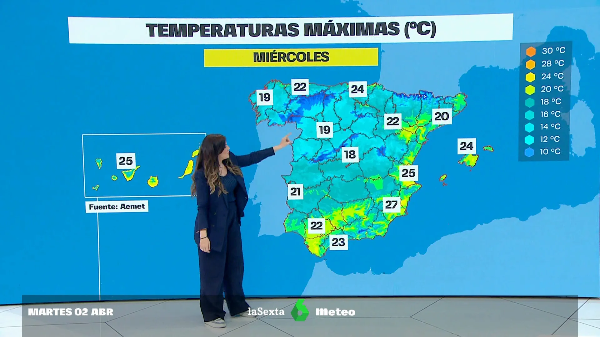 Tiempo del miércoles 3 de abril