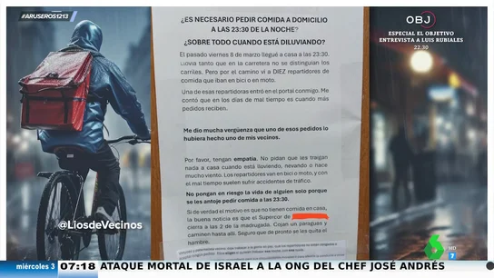 ¿Es ético pedir comida a domicilio cuando llueve mucho? El debate que incendia las redes sociales llega a Aruser@s ¿Es ético pedir comida a domicilio cuando llueve mucho? El debate que incendia las redes sociales llega a Aruser@s