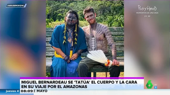 El tatuaje de Miguel Bernardeau en el Amazonas que podría durar hasta 45 días: "Imagina cómo le quedará la cara" El tatuaje de Miguel Bernardeau en el Amazonas que podría durar hasta 45 días: "Imagina cómo le quedará la cara"