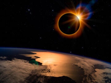 Eclipse solar sobre la tierra