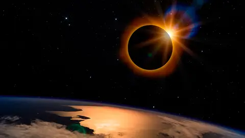 Eclipse solar sobre la tierra Eclipse solar sobre la tierra