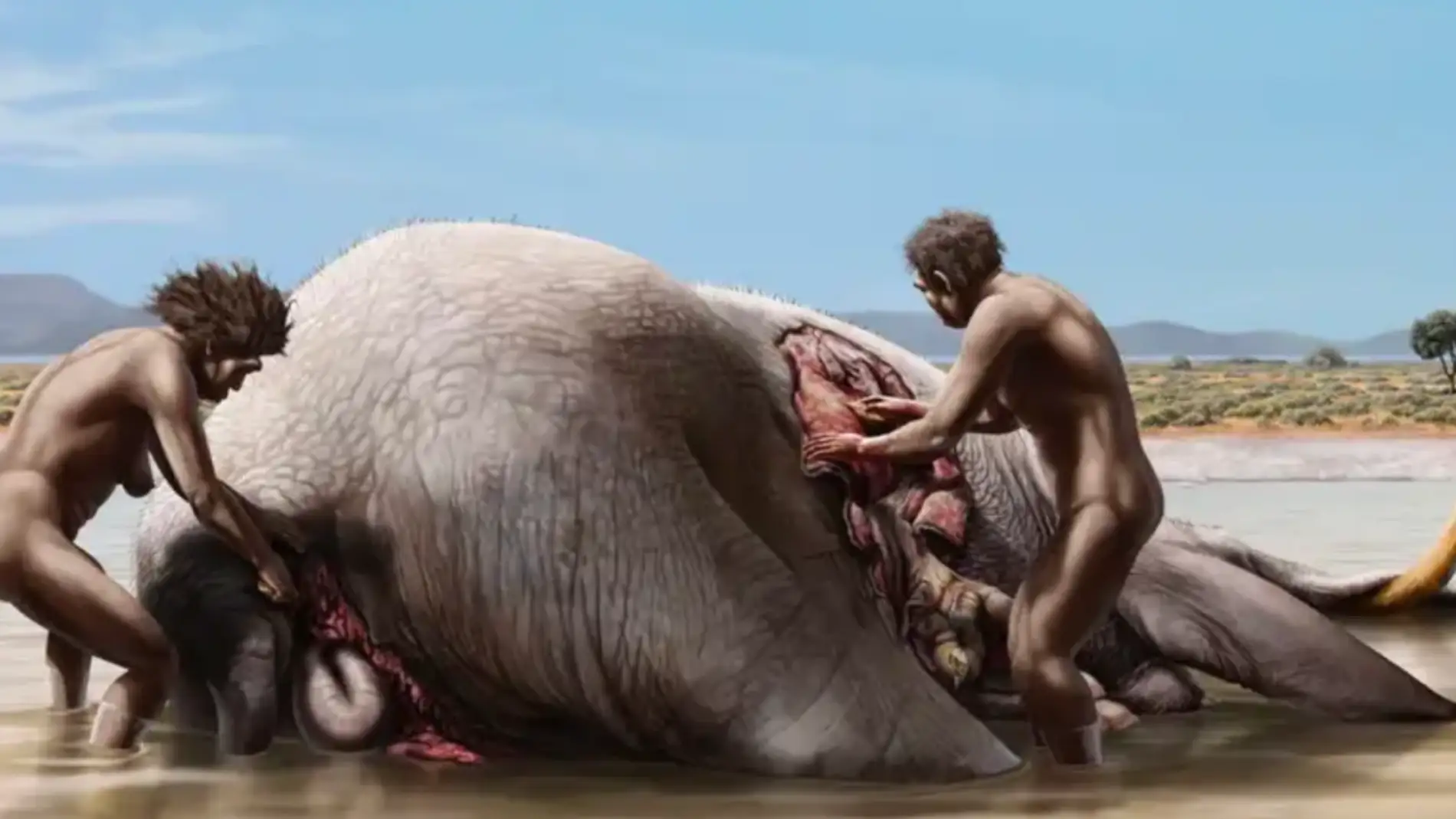 Recreación de la explotación del mamut 