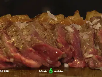Carne en un restaurante