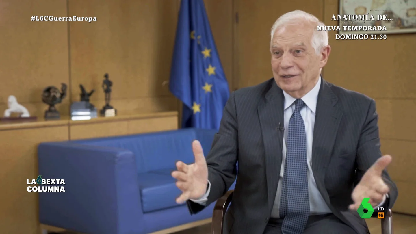 Josep Borrell alerta de la poca capacidad de Europa para producir armamento "Este sentimiento de vivir en una situación de paz, que es algo muy confortable, desgraciadamente hoy en día no está tan claro", afirma Josep Borrell, jefe de la diplomacia europea, en esta entrevista para laSexta Columna.