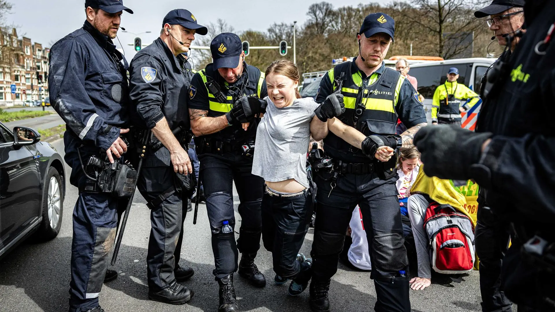 Greta Thunberg, detenida de nuevo durante una protesta ecologista en una carretera de Países Bajos