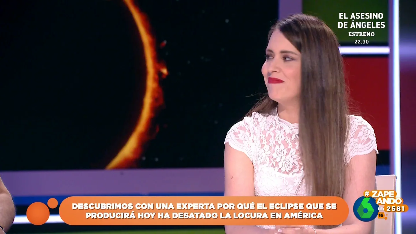 La divulgadora Mar Gómez desvela en Zapeando por qué el próximo eclipse solar ha desatado la locura en América La divulgadora Mar Gómez desvela en Zapeando por qué el próximo eclipse solar ha desatado la locura en América