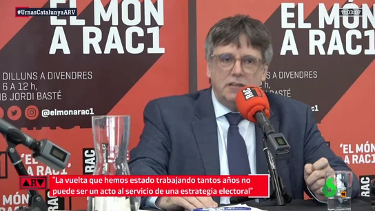 Puigdemont en una entrevista en RAC 1 Puigdemont en una entrevista en RAC 1