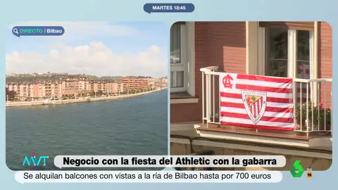 Más Vale Tarde recrea en este vídeo el recorrido de la gabarra del Athletic Club para celebrar su triunfo en la Copa del Rey por la ría de Bilbao y muestra las ofertas de balcones particulares para ver este momento, desde la más barata a la más cara.