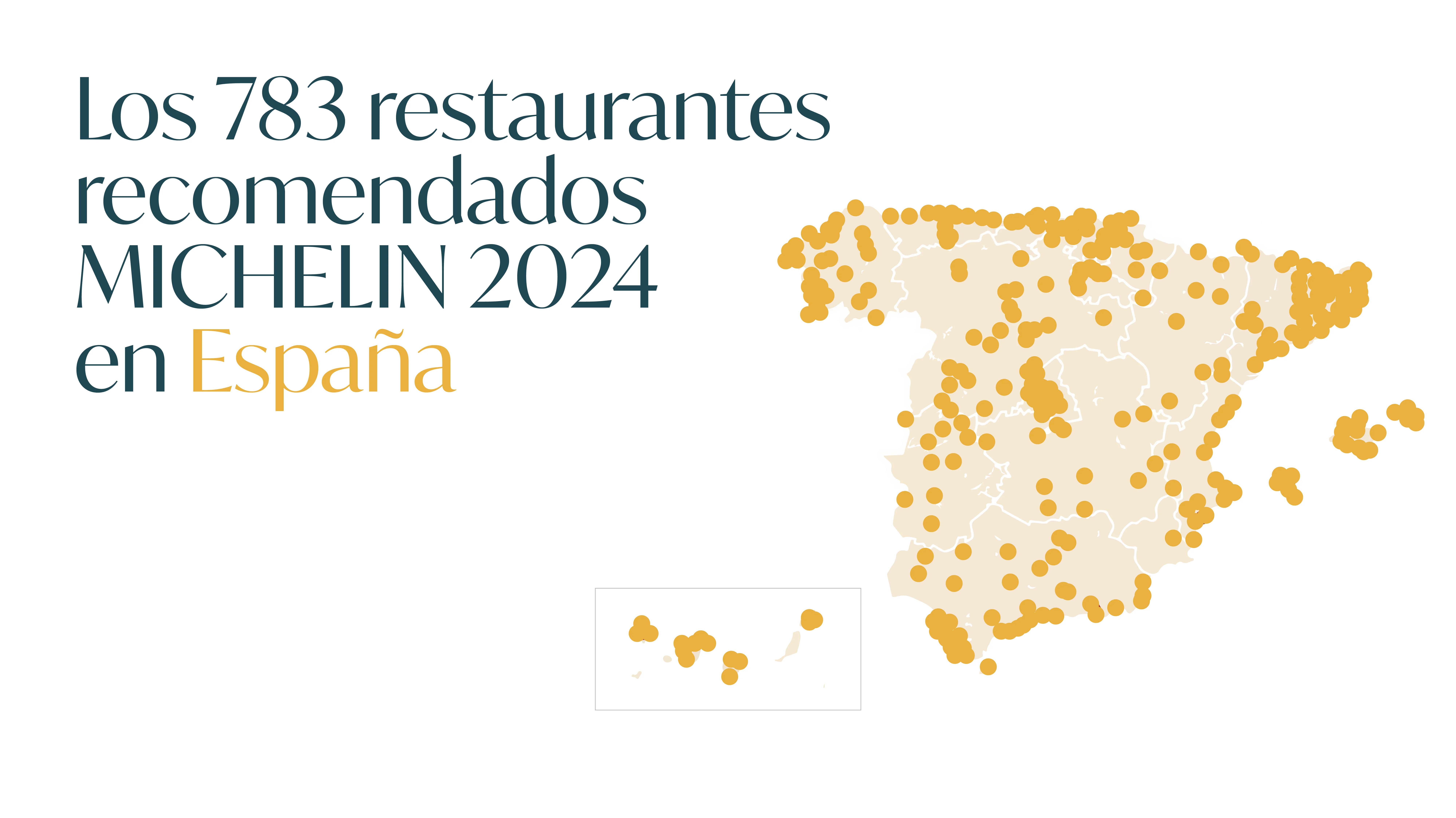 Mapa restaurantes recomendados de la Guía Michelin 2024 Mapa restaurantes recomendados de la Guía Michelin 2024