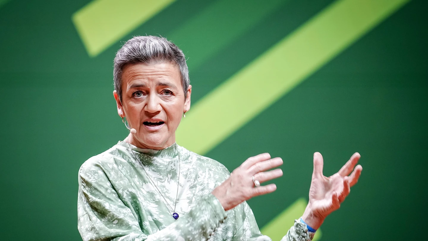 La Comisaria Europea de Competencia, Margrethe Vestager, durante una intervención La Comisaria Europea de Competencia, Margrethe Vestager, durante una intervención