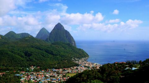 The Pitons en Santa Lucía