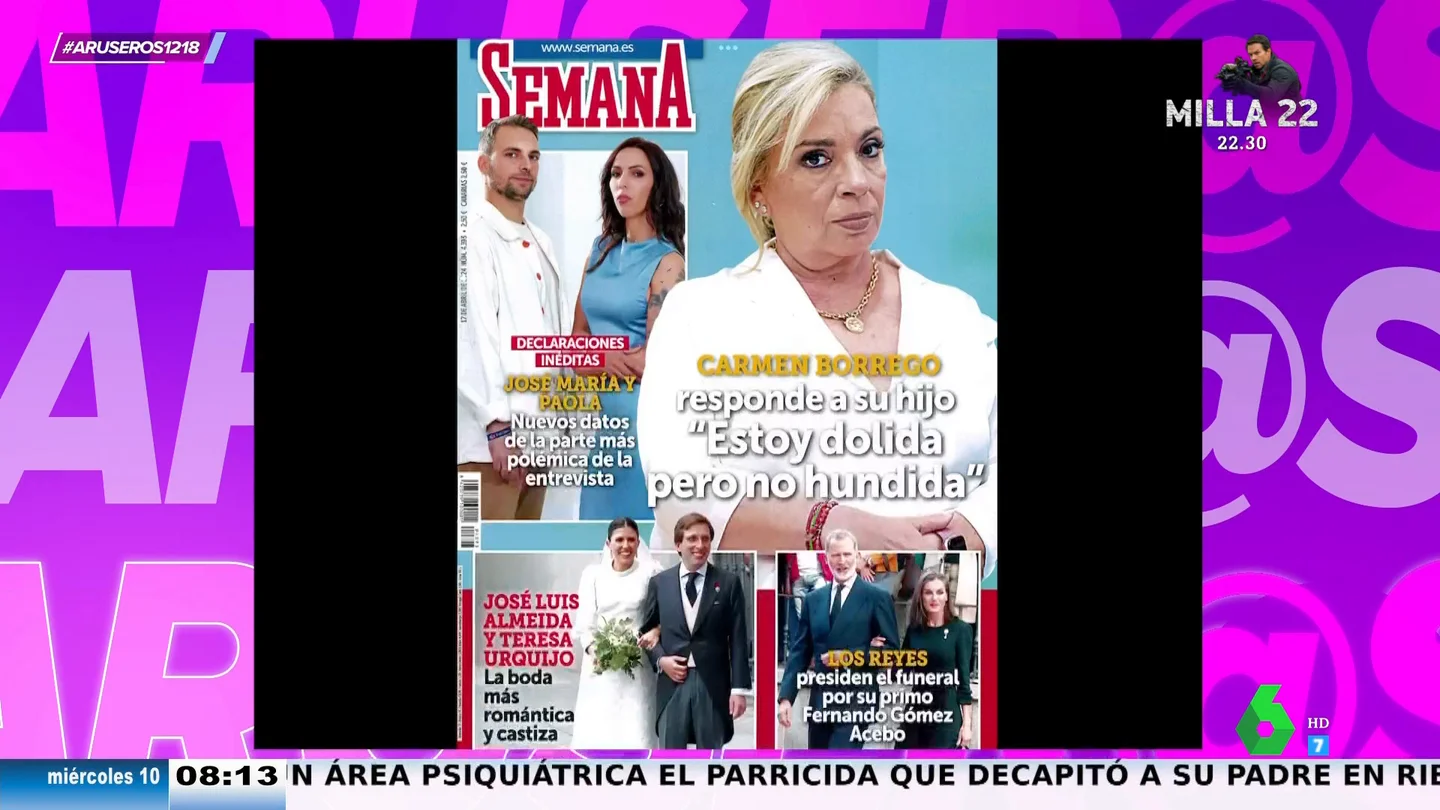 Carmen Borrego, responde tajante a su hijo tras su polémica entrevista: "Estoy dolida, pero no hundida" Carmen Borrego, responde tajante a su hijo tras su polémica entrevista: "Estoy dolida, pero no hundida"