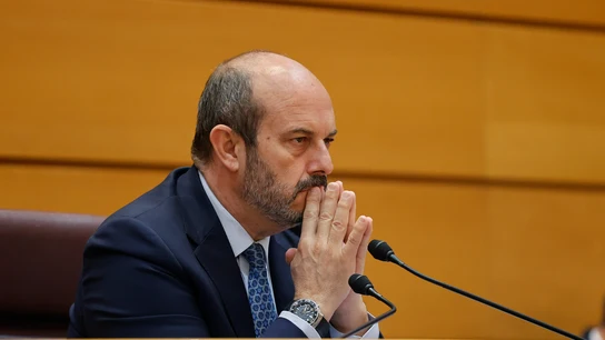 El presidente del Senado, Pedro Rollán, durante su intervención en el pleno del Senado celebrado este miércoles. El presidente del Senado, Pedro Rollán, durante su intervención en el pleno del Senado celebrado este miércoles.